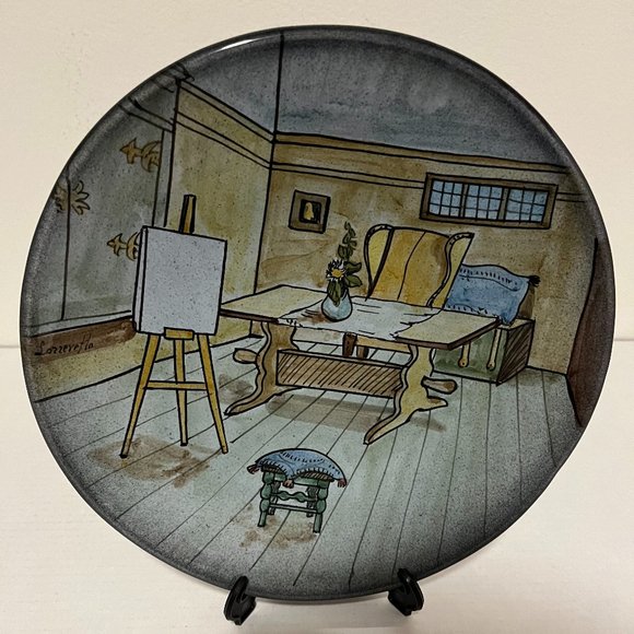 MODIGLIANI VIA CONDOTTI ROMA DECORATIVE HANGING PLATE-10.5 inch - Picture 3 of 6